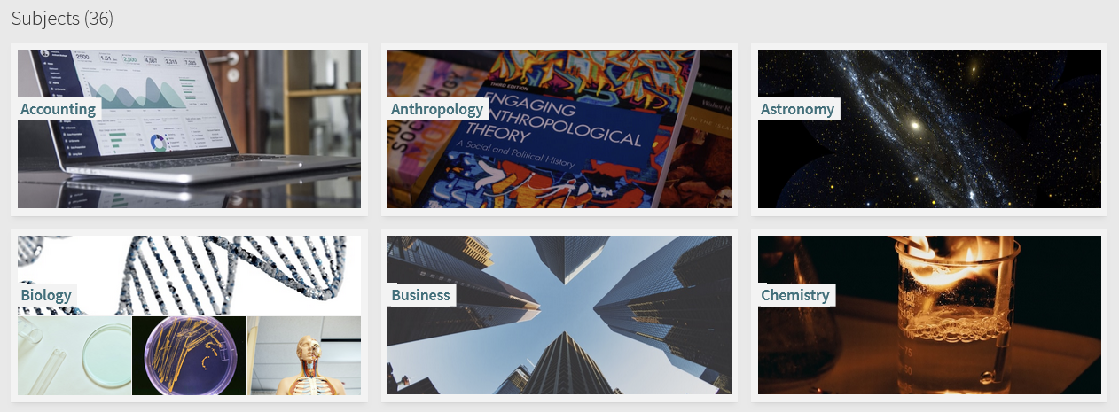 OER in the collection is sorted by department