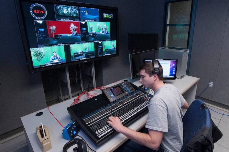 student in control room