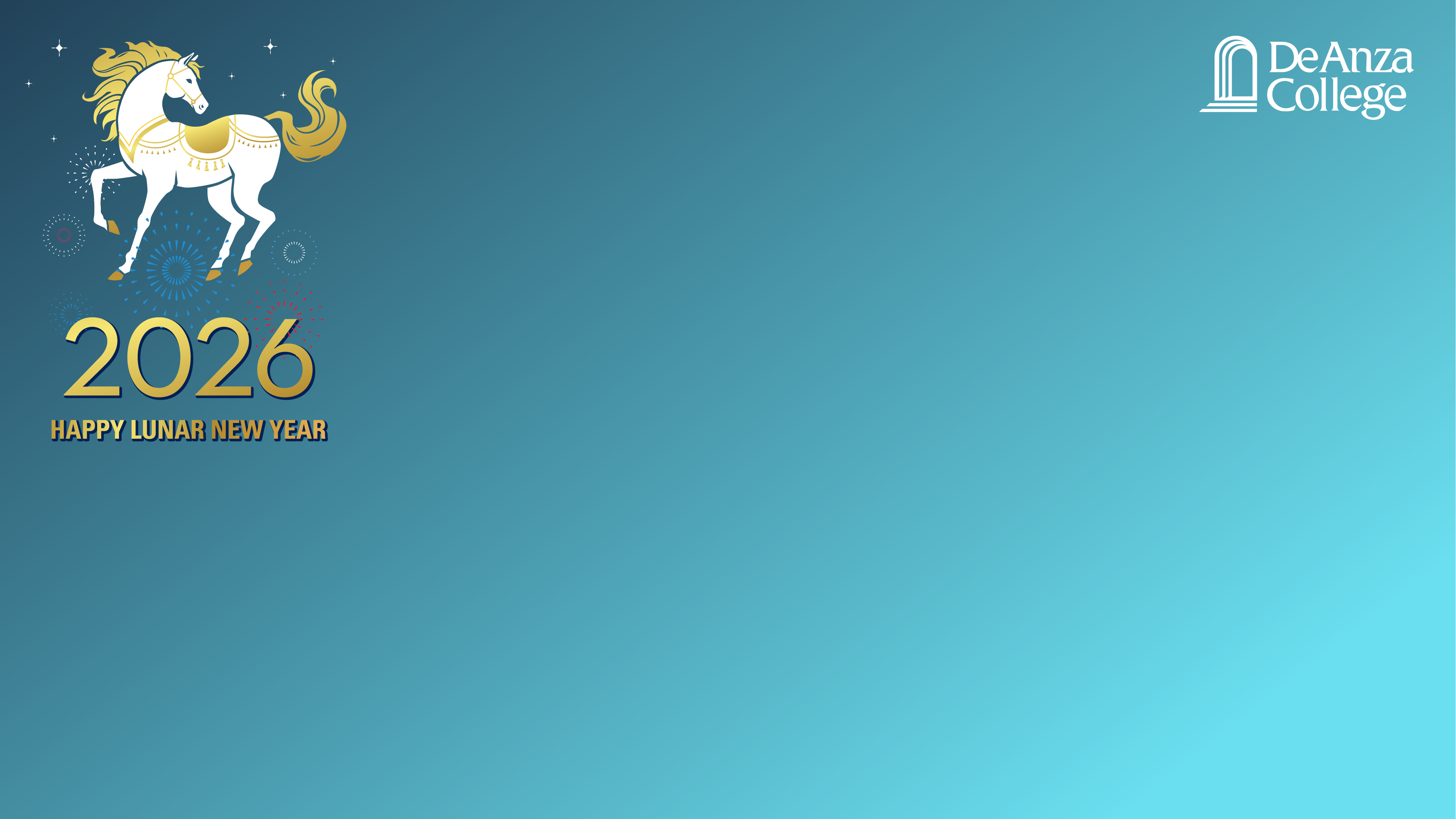 blue and black gradient background with dancing horse