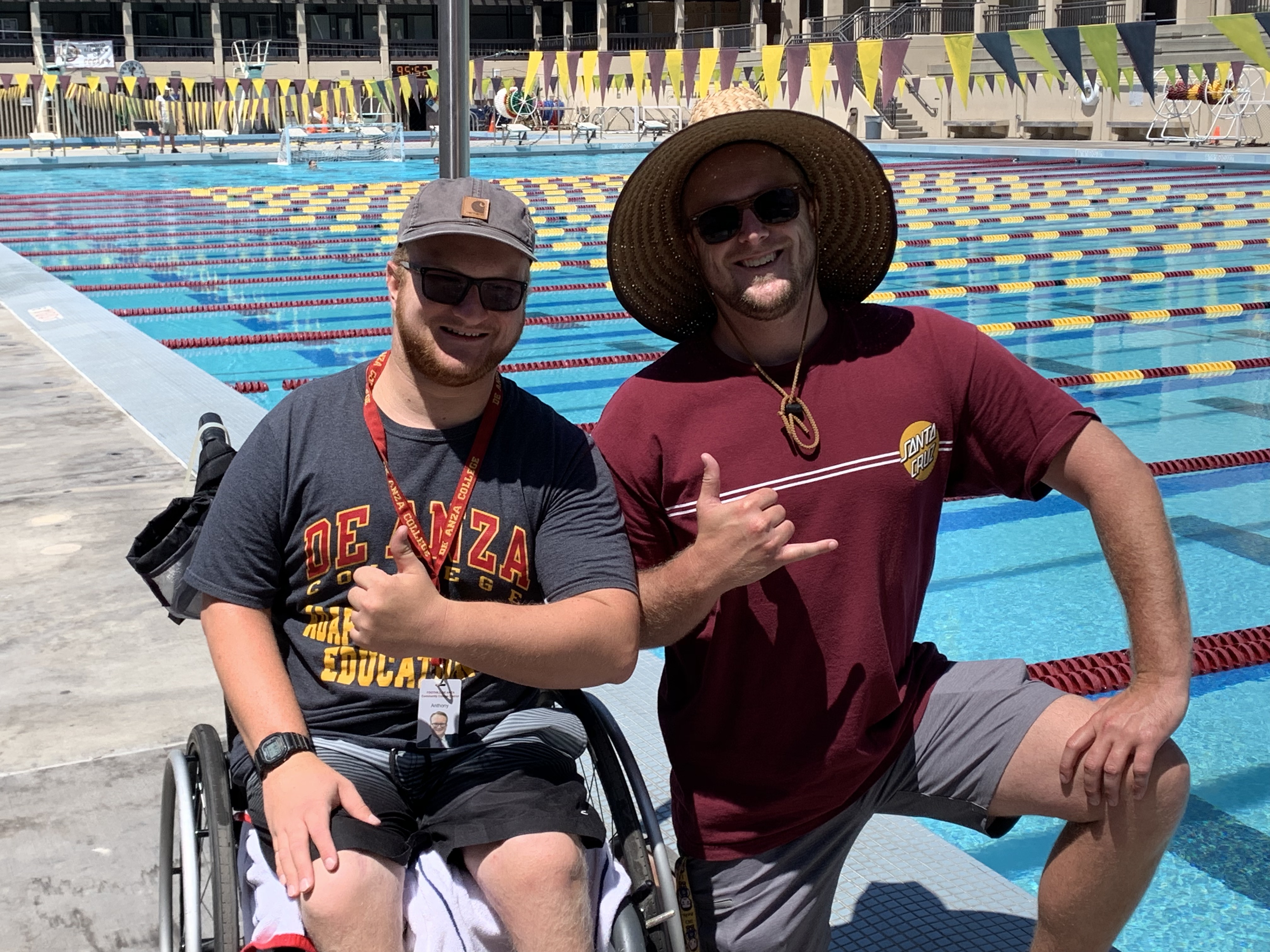 Anthony Salas & Casey R. Smiling and Hanging Loose by the Pool