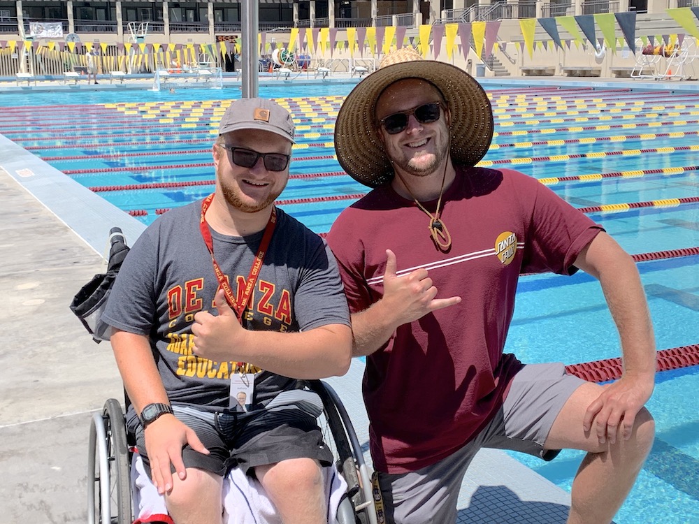 Anthony Salas & Casey R. Smiling and Hanging Loose by the Pool