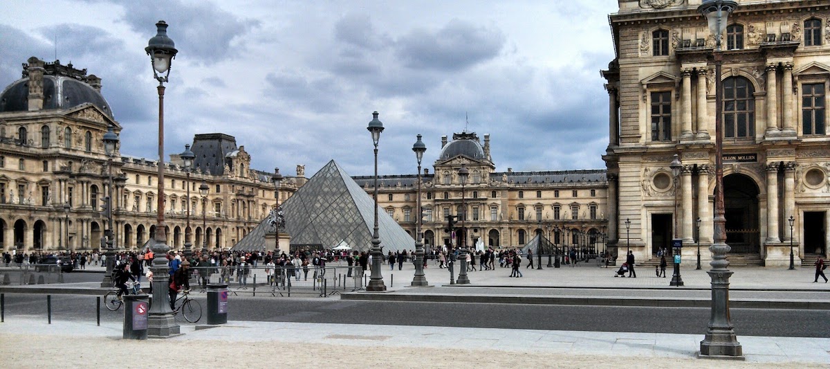 view of Louvre museum in Paris