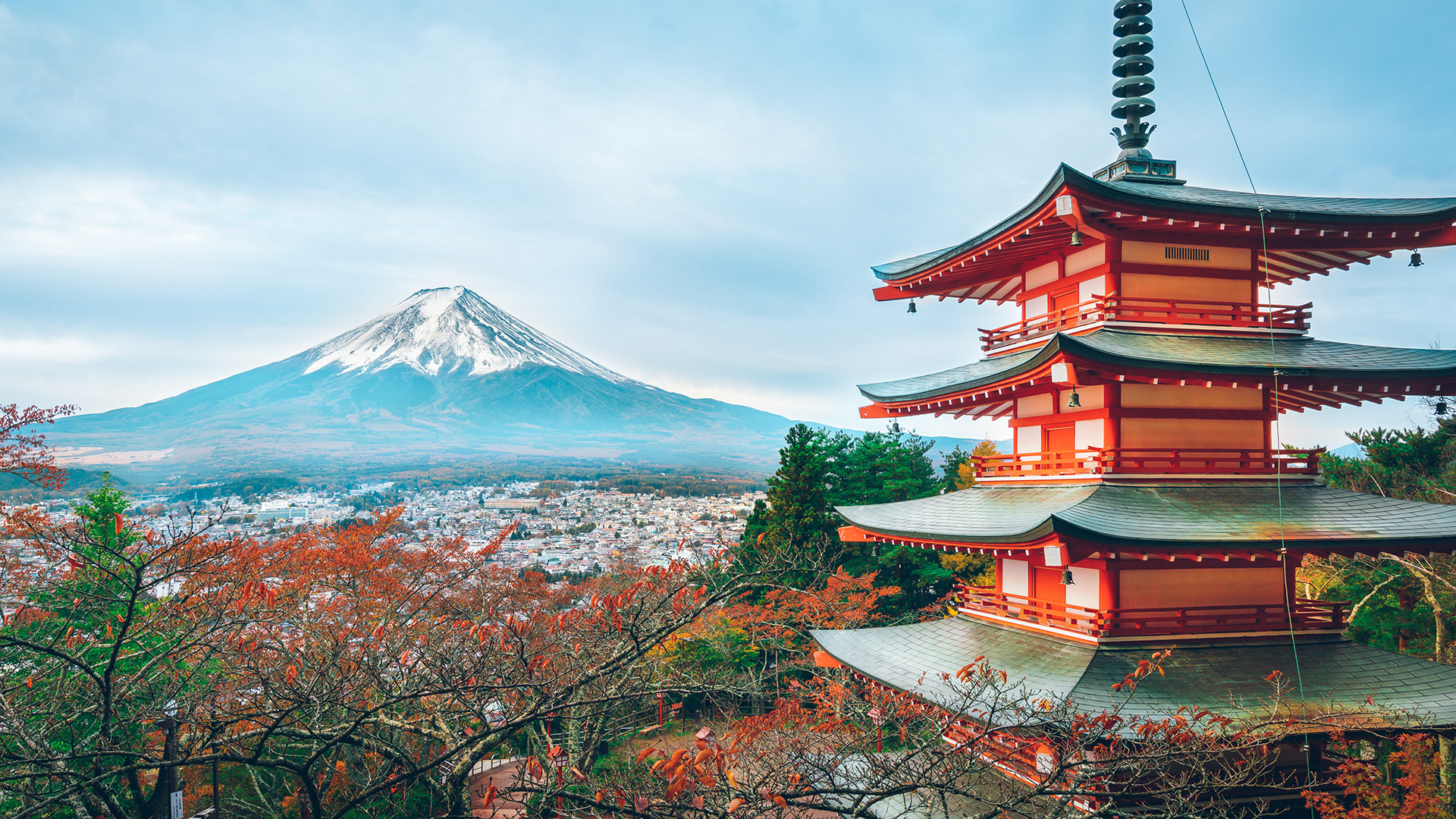 Pagoda and Mt Fuji