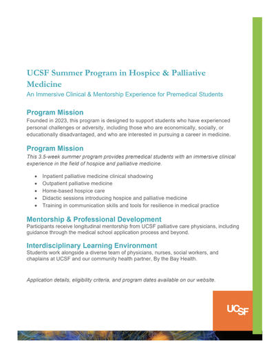 UCSFSummerProgram MESA Opp(internships)