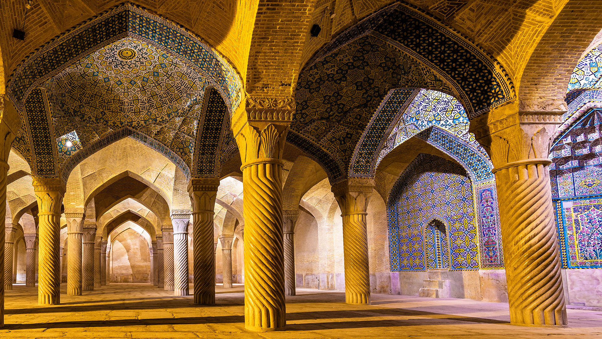 Interior of Vakil Mosque in Shiraz, Iran