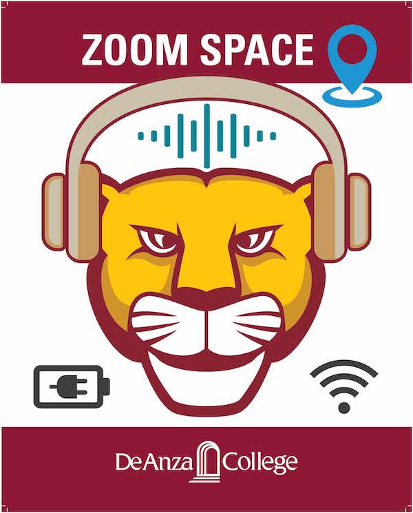Zoom space: mountain lion with headphones